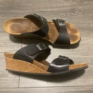 Birkenstock Papillio black slide wedge sandal Dorothy 41 L 10 #265 ladies